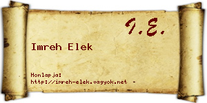 Imreh Elek névjegykártya