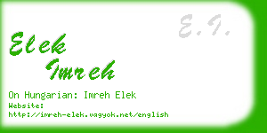 elek imreh business card